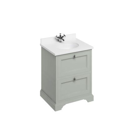 Alternative view of Freestanding 650 Olive Vanity Unit with Drawers