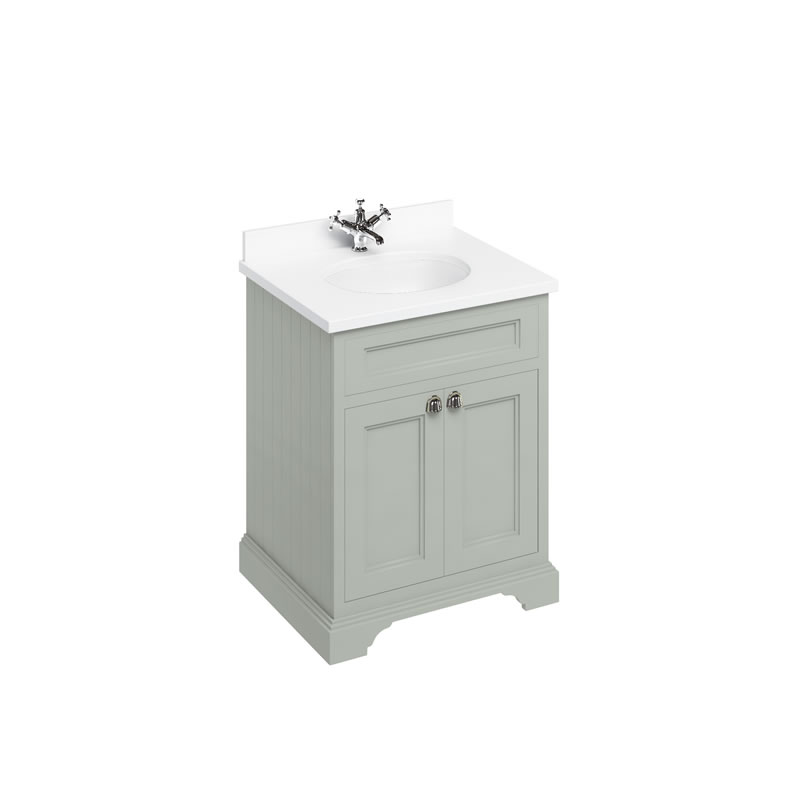 Freestanding 650 Olive Vanity Unit with Doors - Image 4