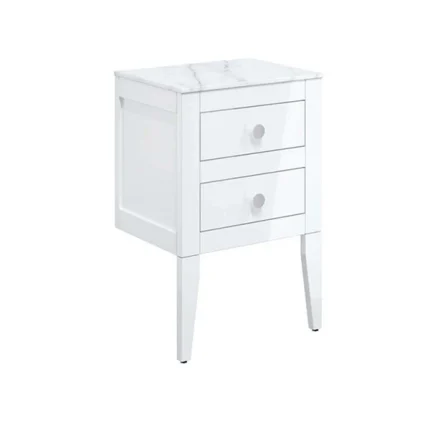Crosswater Canvass Wall Mounted 2-Drawer Vanity Unit With Carrara Worktop & Legs