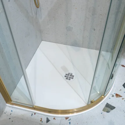 Alternative view of Crosswater Clear 6 Quadrant Shower Door - Brushed Brass
