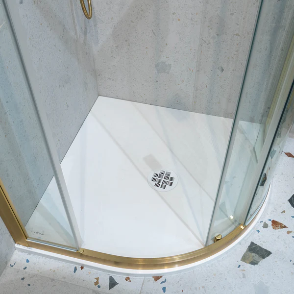 Crosswater Clear 6 Quadrant Shower Door - Brushed Brass - Image 2