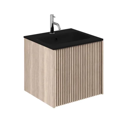 Alternative view of Crosswater Limit 1-Drawer Wall Hung Vanity Unit With Midnight Black Glass Basin