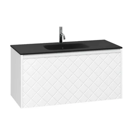 Alternative view of Crosswater Vergo 1-Drawer Wall Hung Vanity Unit With Midnight Black Glass Basin