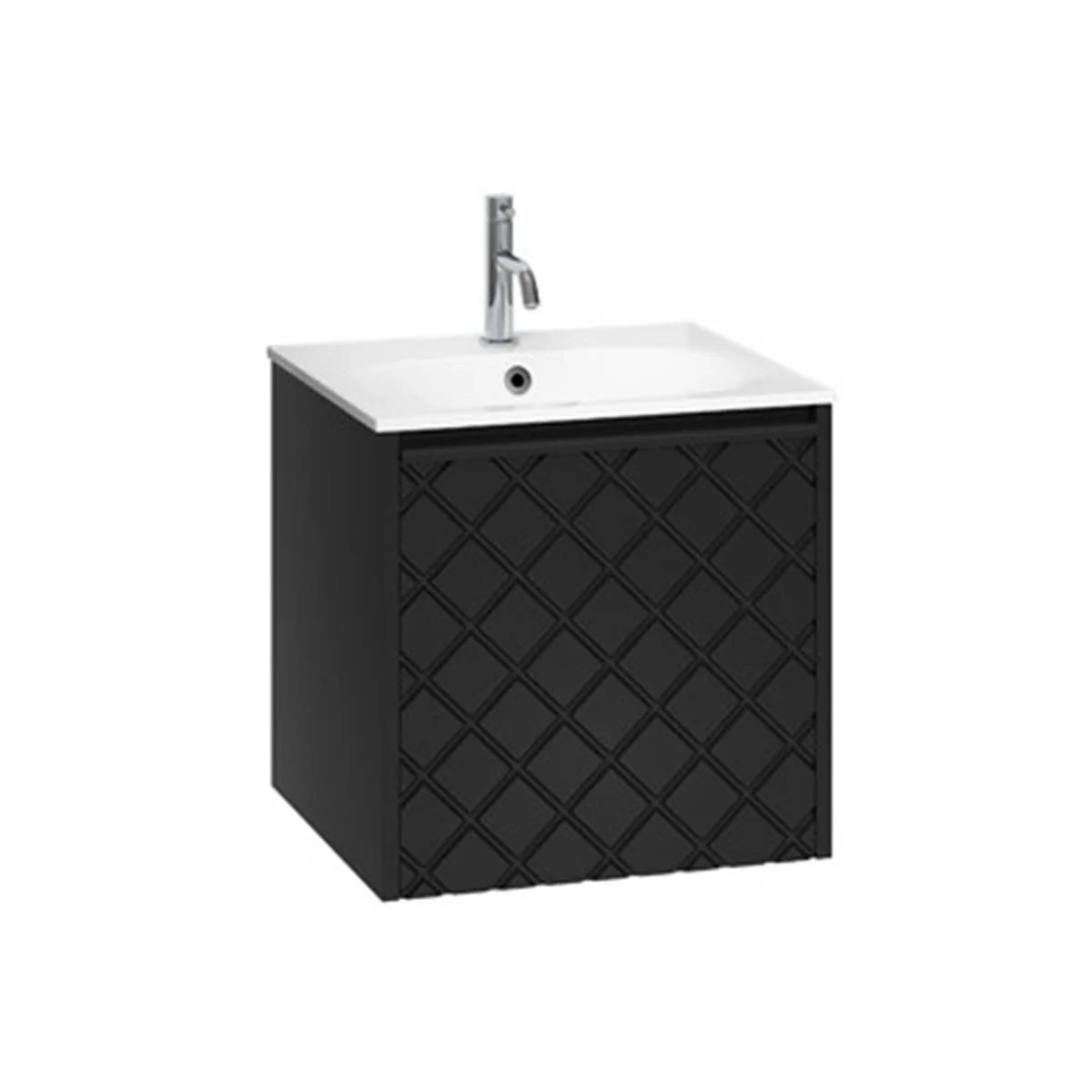 Crosswater Vergo 1-Drawer Wall Hung Vanity Unit With Cast Mineral Marble Basin - Image 2