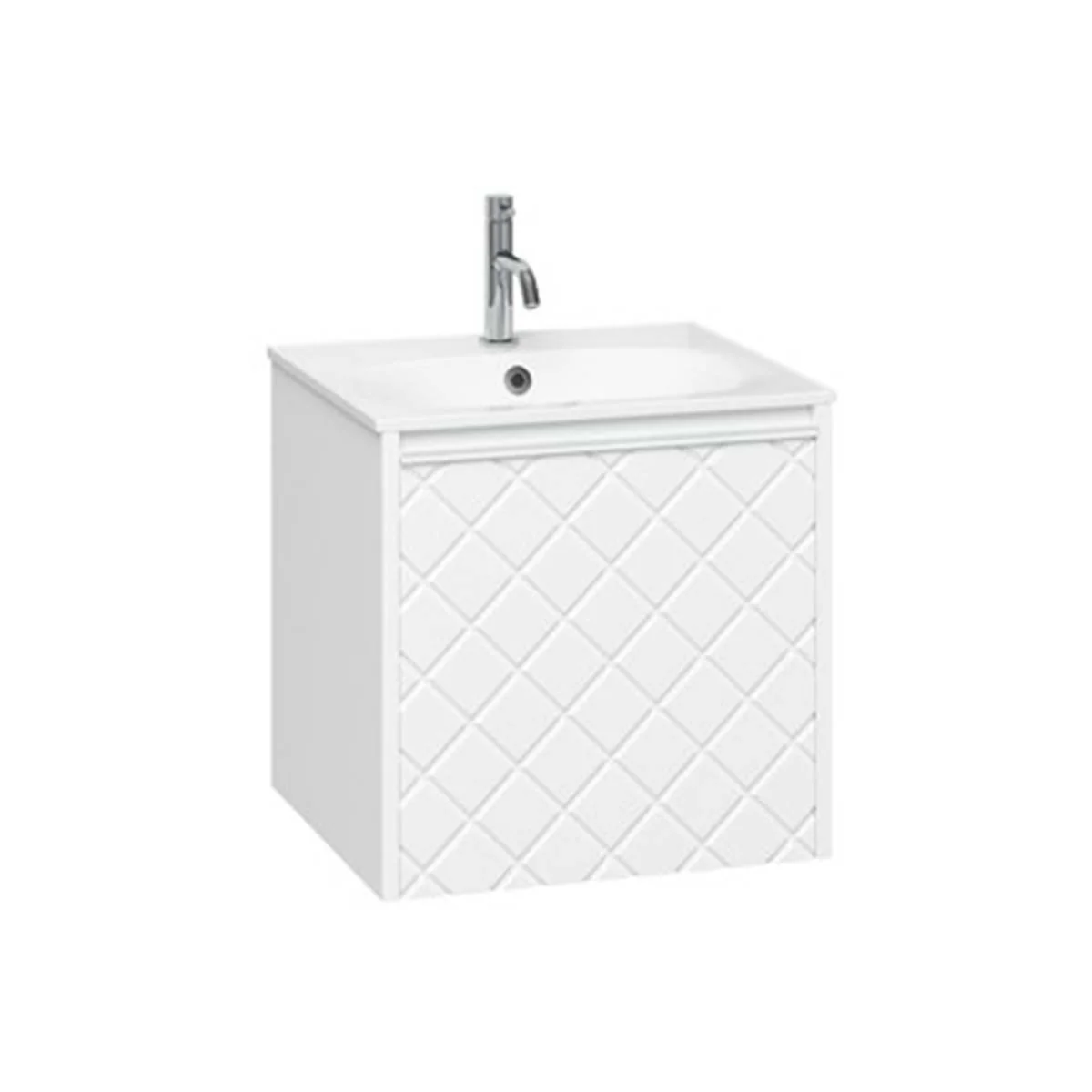 Crosswater Vergo 1-Drawer Wall Hung Vanity Unit With Cast Mineral Marble Basin - Image 3