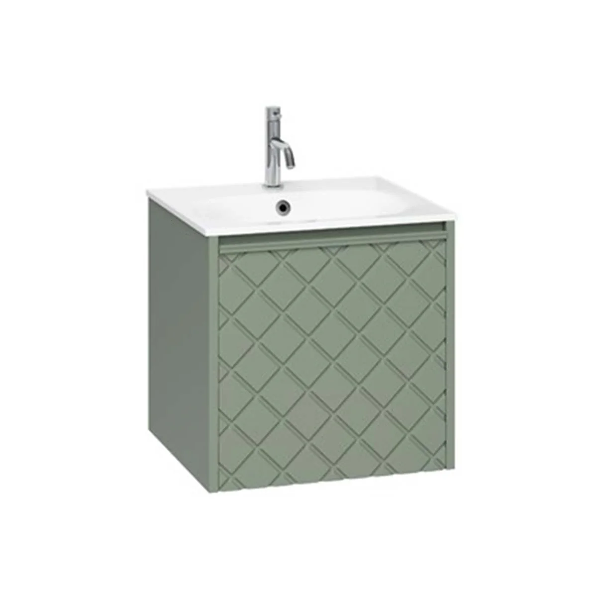 Crosswater Vergo 1-Drawer Wall Hung Vanity Unit With Cast Mineral Marble Basin - Image 4