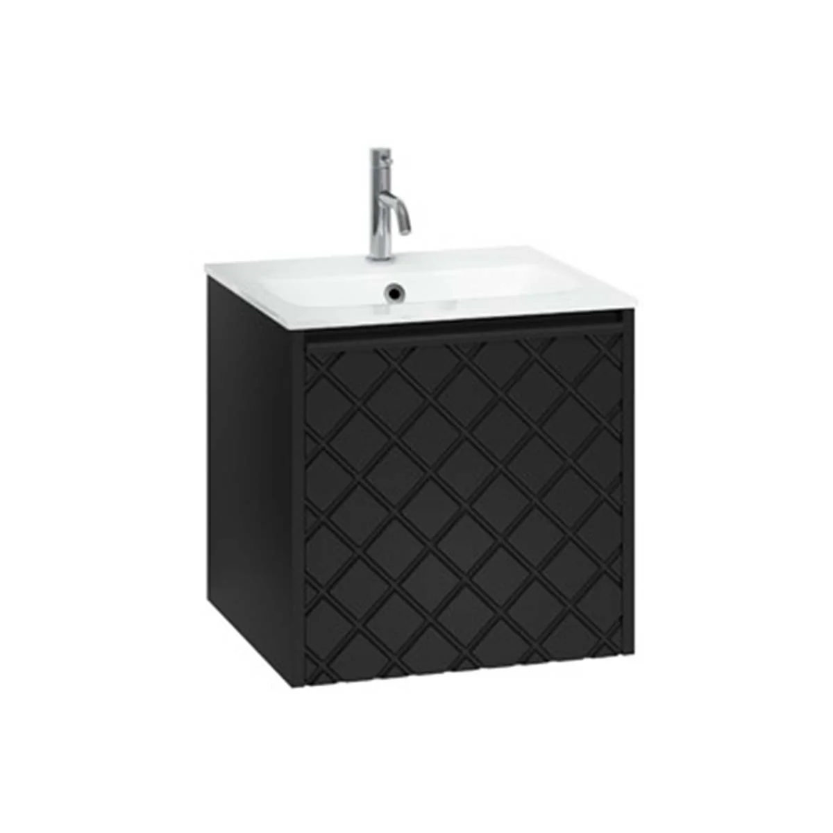 Crosswater Vergo 1-Drawer Wall Hung Vanity Unit With Ice White Glass Basin - Image 2