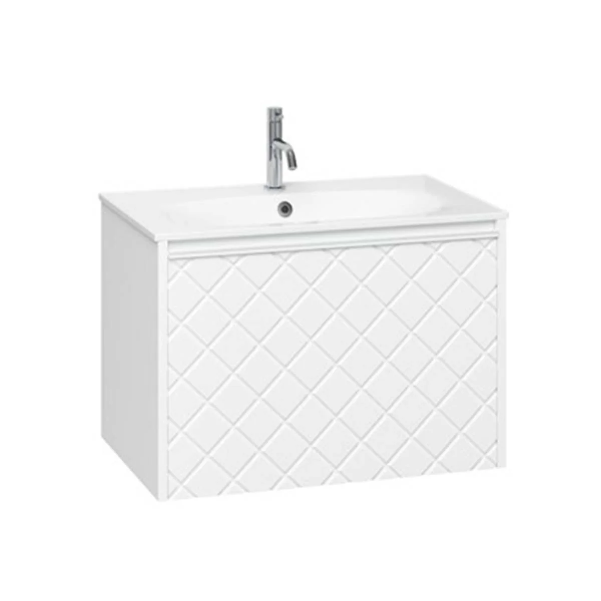 Crosswater Vergo 1-Drawer Wall Hung Vanity Unit With Cast Mineral Marble Basin - Image 8