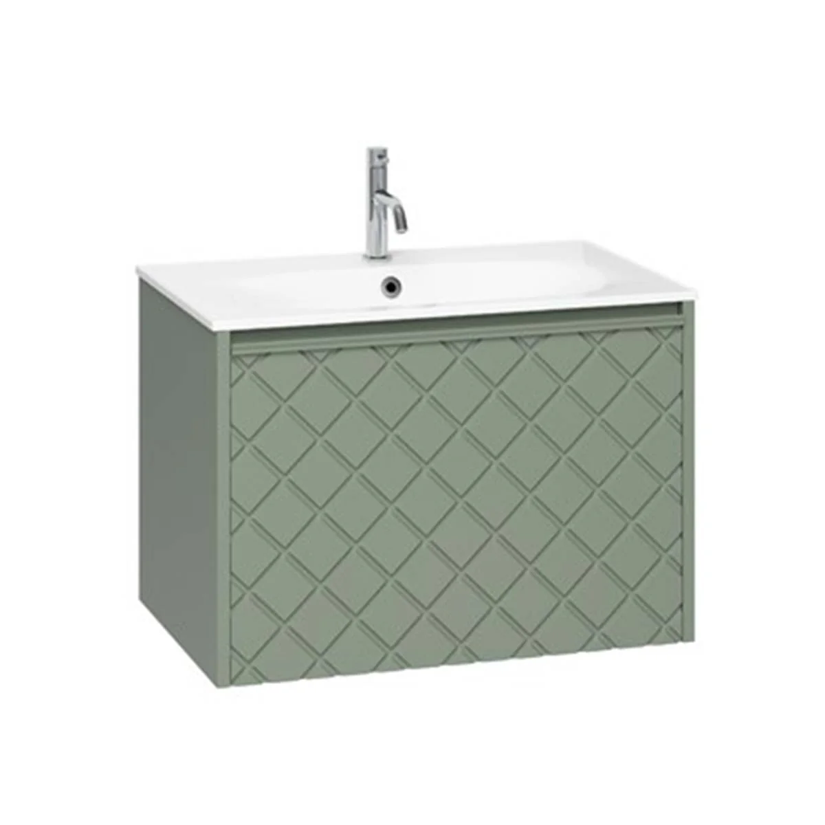 Crosswater Vergo 1-Drawer Wall Hung Vanity Unit With Cast Mineral Marble Basin - Image 9