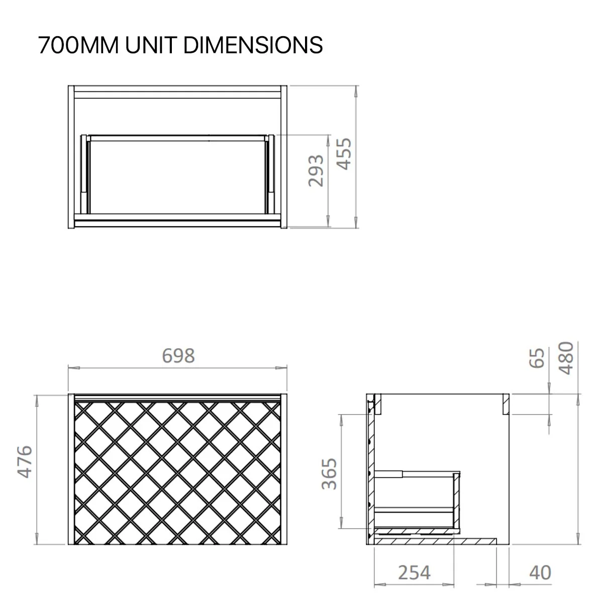 Crosswater Vergo 1-Drawer Wall Hung Vanity Unit With Cast Mineral Marble Basin - Image 11