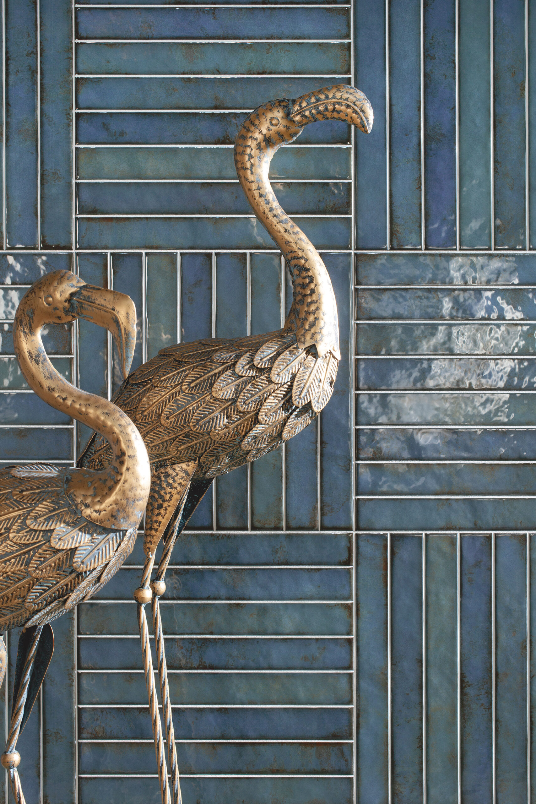 Brick Raku Turquoise 35x35