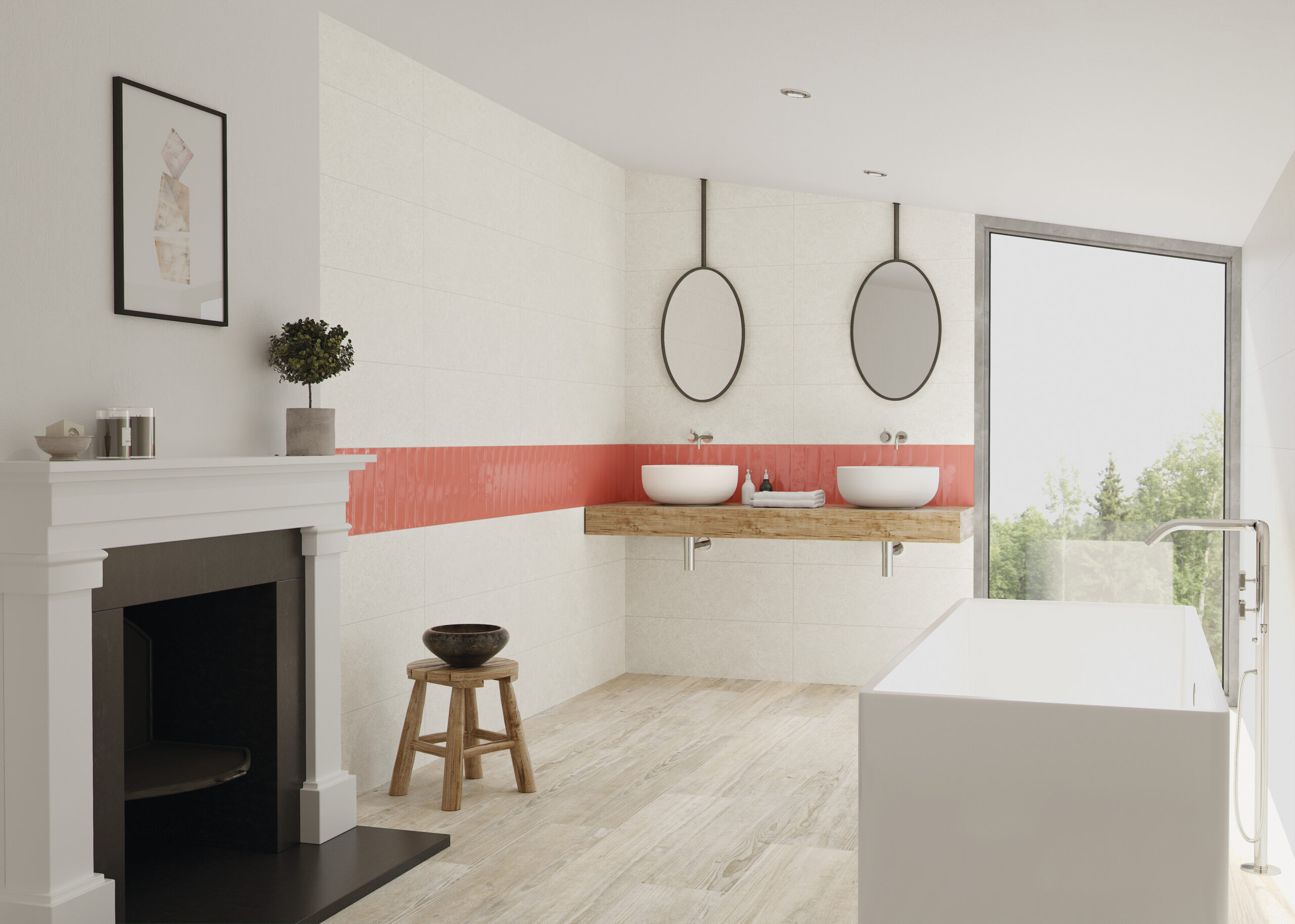 JOB LOT - 13 BOXES Rennes White 150x25 Wood Effect Floor Tile (€10 per m2)