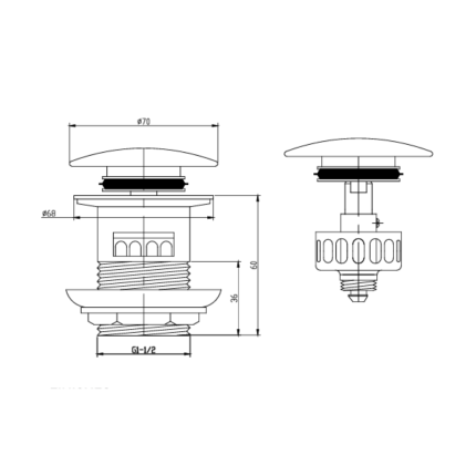 Alternative view of Freestanding Bath Click Clack Waste