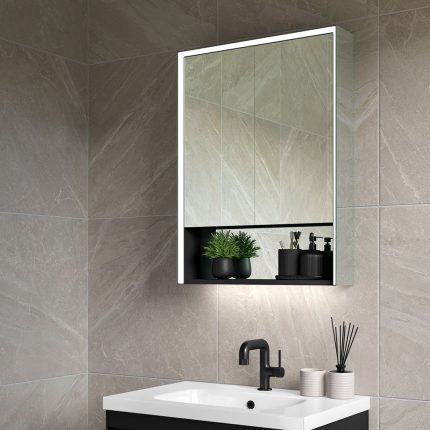 Alternative view of Keely LED Mirror Cabinet