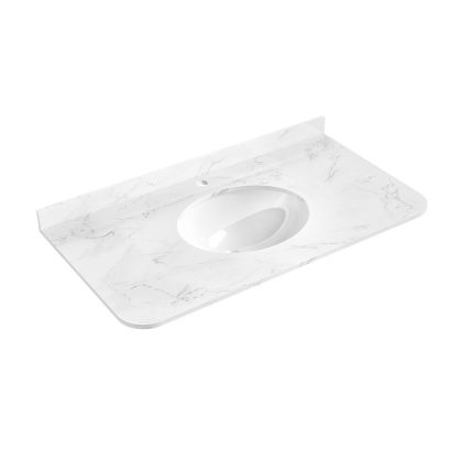 Alternative view of Farnham Carrara Marble Worktop & Basin