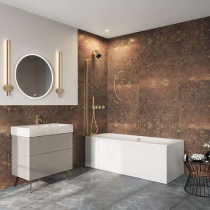 Crosswater Asura Hinged Bath Screen with Inline Panel 900x1500mm