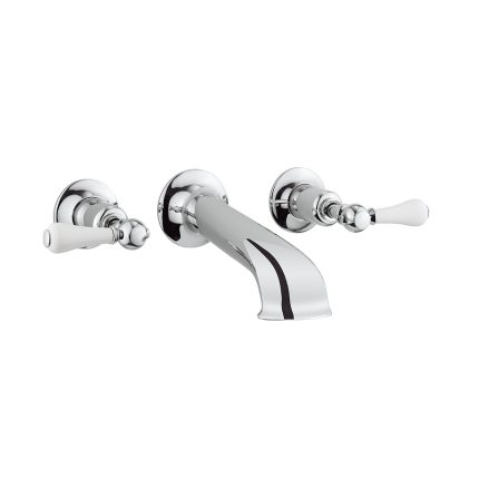 Crosswater Belgravia Lever 3 Tap Hole Wall Mounted Basin Mixer Set