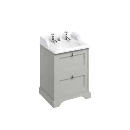 Freestanding 650 Olive Vanity Unit with Drawers