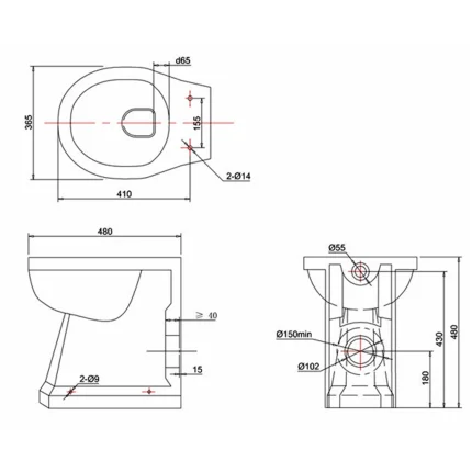 Alternative view of Burlington Regal Back To Wall Toilet Pan