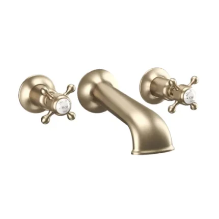 Crosswater Belgravia Crosshead Wall Mounted Bath Spout with Hot and Cold Taps