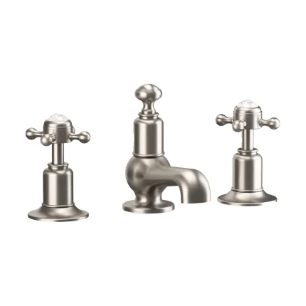 Crosswater Belgravia Crosshead 3 Tap Hole Basin Mixer Set With Pop Up Waste