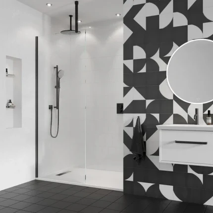 Alternative view of Crosswater GALLERY 10 Wetroom Shower Screen - Matt Black