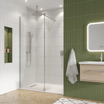 Crosswater GALLERY 10 Wetroom Shower Screen - Polished Stainless Steel