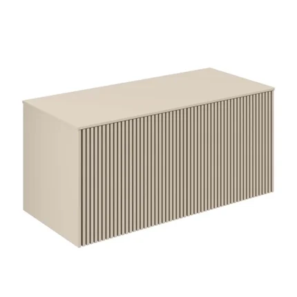 Crosswater Limit Double Wall Mounted Vanity Unit with Worktop + Spacer - Warm Stone