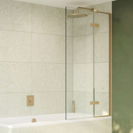 Crosswater OPTIX 10 Hinged Bath Screen with Inline Panel 900x1500mm
