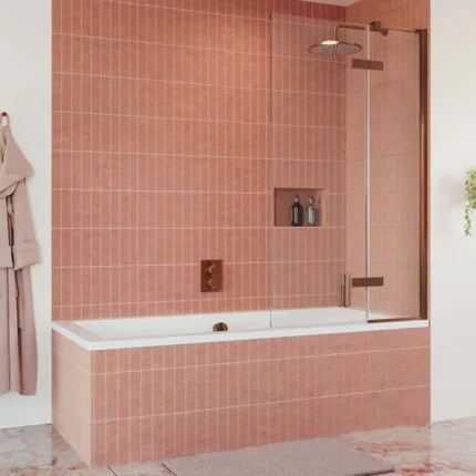 Alternative view of Crosswater OPTIX 10 Hinged Bath Screen with Inline Panel 900x1500mm