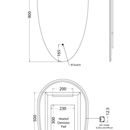 Alternative view of Bevin LED Mirror