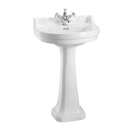 Burlington Edwardian 560 White Round Basin With Standard Pedestal