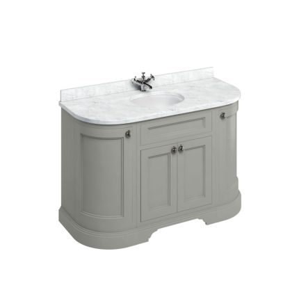 Alternative view of Burlington Freestanding 1340 Dark Olive Curved Vanity Unit with Doors