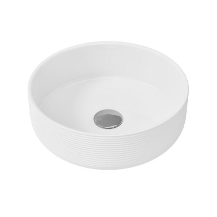 Lagos Freestanding Ceramic Basin with Striped Texture