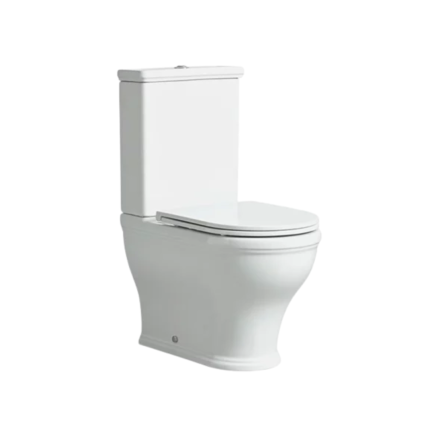 Lansdown Rimless Short Projection Close Coupled Toilet With Soft Close Seat