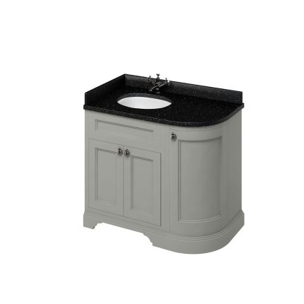 Alternative view of Freestanding 980 Dark Olive Curved Corner Unit & Vanity Bowl