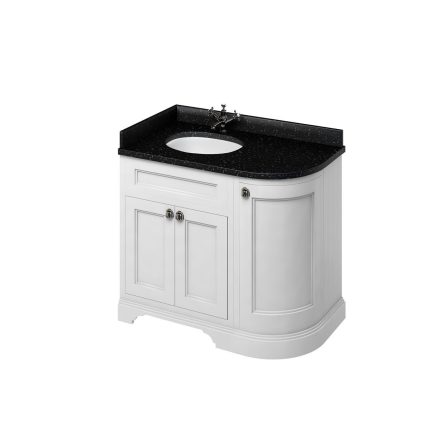 Alternative view of Freestanding 980 Matt White Curved Corner Unit & Vanity Bowl