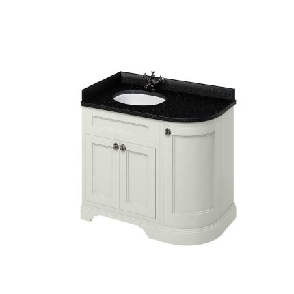 Alternative view of Freestanding 980 Sand Curved Corner Unit & Vanity Bowl