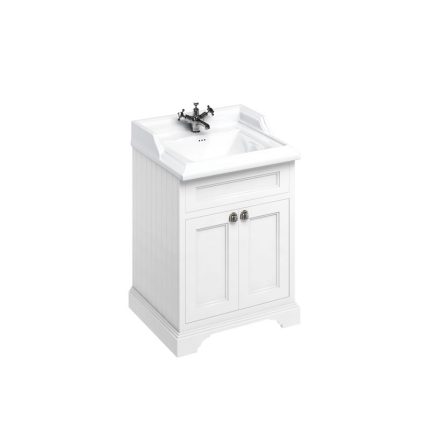Freestanding 650 Matt White Vanity Unit with Doors