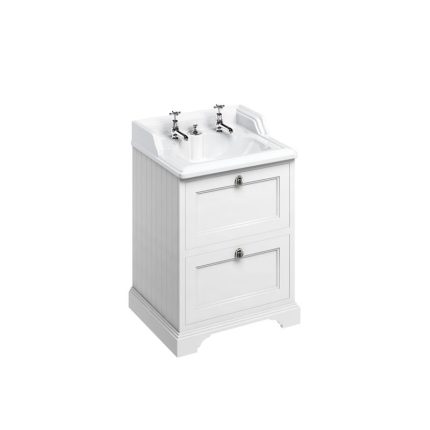 Alternative view of Freestanding 650 Matt White Vanity Unit with Drawers