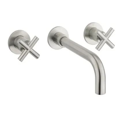 Alternative view of Crosswater MPRO Crosshead 3 Hole Wall Mounted Basin Mixer Tap