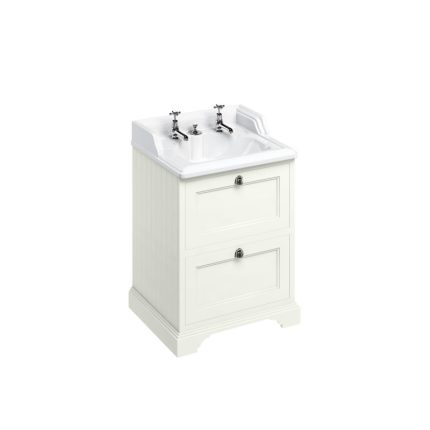 Alternative view of Freestanding 650 Sand Vanity Unit with Drawers
