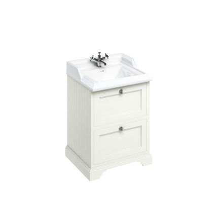 Freestanding 650 Sand Vanity Unit with Drawers