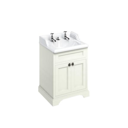 Alternative view of Freestanding 650 Sand Vanity Unit with Doors
