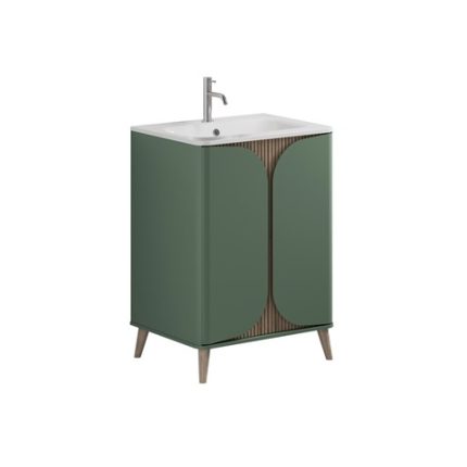 Tambour Floor Standing Vanity With Doors with 1TH Basin