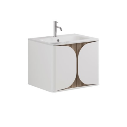 Tambour One Drawer Wall Hung Vanity with 1TH Basin