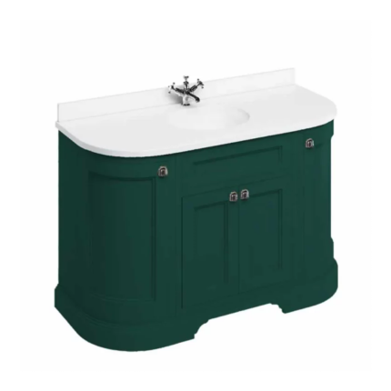 Burlington 1340 Freestanding 4-Door Curved Vanity Unit With Worktop and Basin