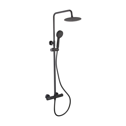 Round Cool Touch Dual Function Shower - Black