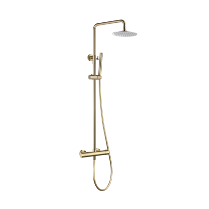 Round Cool Touch Dual Function Shower - Brushed Brass