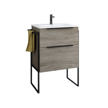 Galsaki 600 Wall Unit, Basin​ & Black Leg Pack